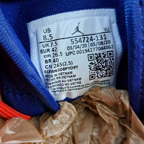 %Size 8.5 Men Air Jordan 1 Mid Royal Blue Laser Orange AJ14